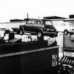 Mini Coopers in The Italian Job leap the rooftops of the Fiat factory