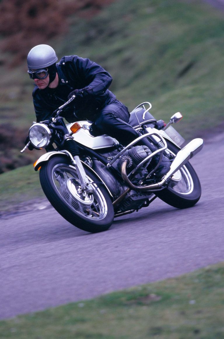 Riding the BMW R75/5 with its gleaming