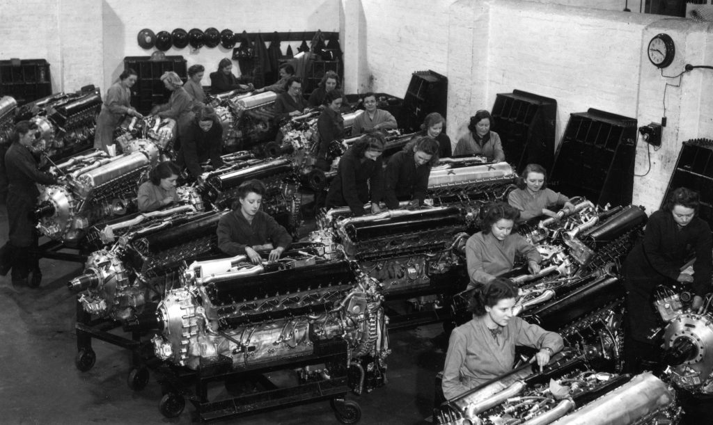 Merlin Spitfire engine building