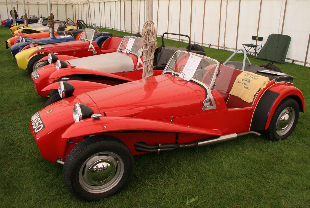 Lotus 7s in a row