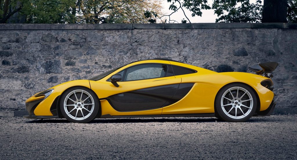 McLaren P1 side profile yellow