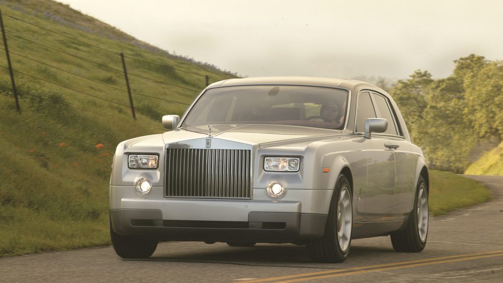 2003 Rolls Royce Phantom driving action front three quarter