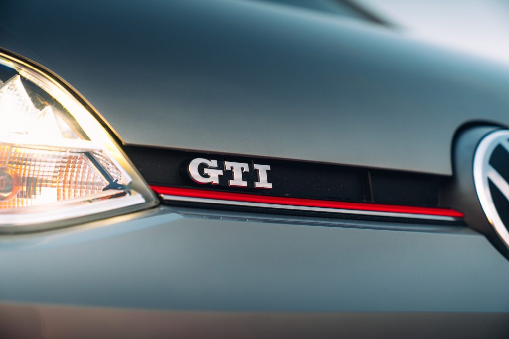 VW Up GTI badge close up