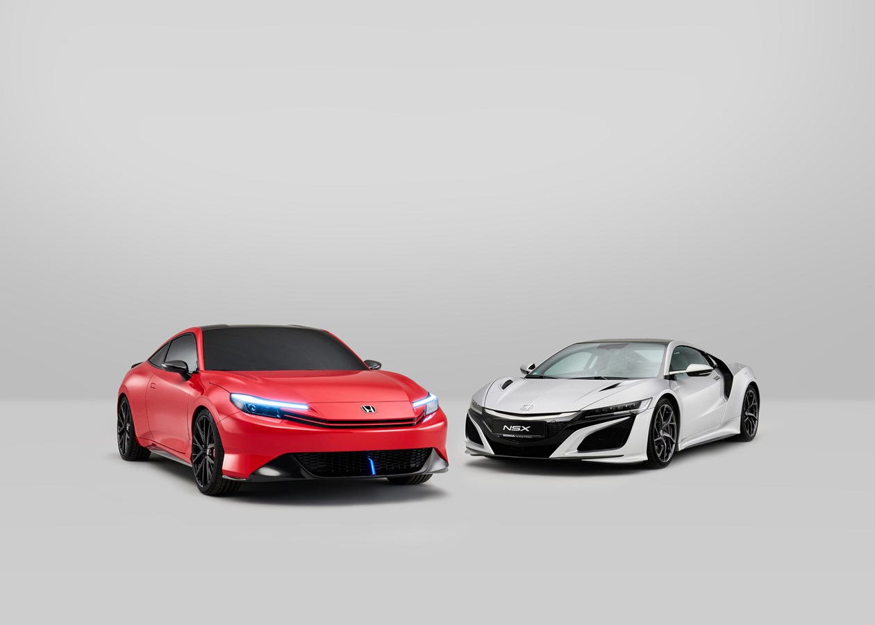 Honda Prelude and Acura NSX exteriors front three quarter