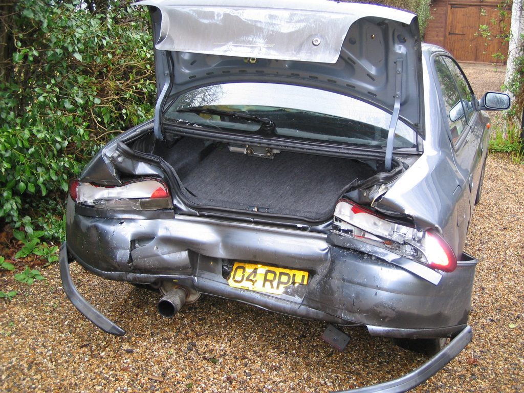 1999 Subaru Impreza STI rear smashed