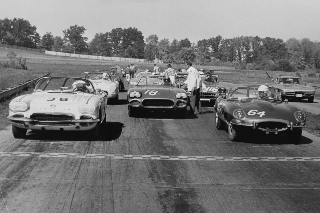 1961 Jaguar E-Type racing black white