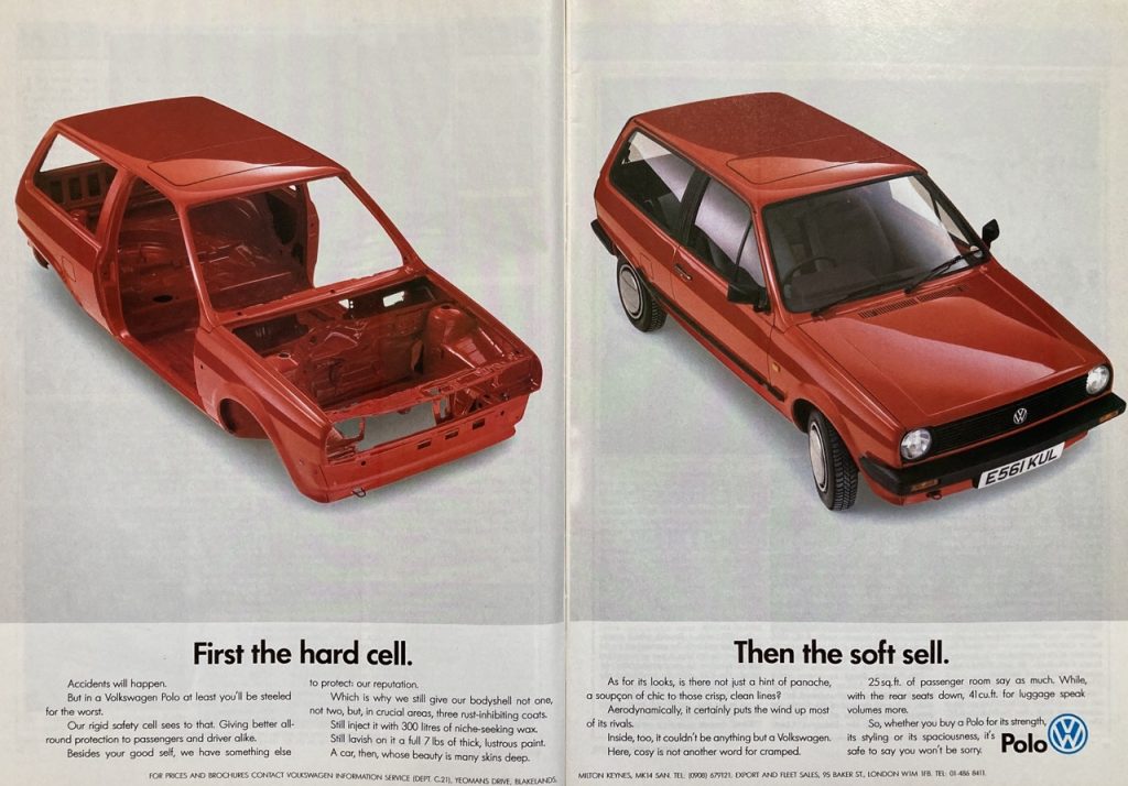 VW Polo hard sell advert