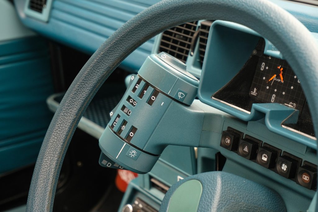 Citroen Visa steering wheel close up