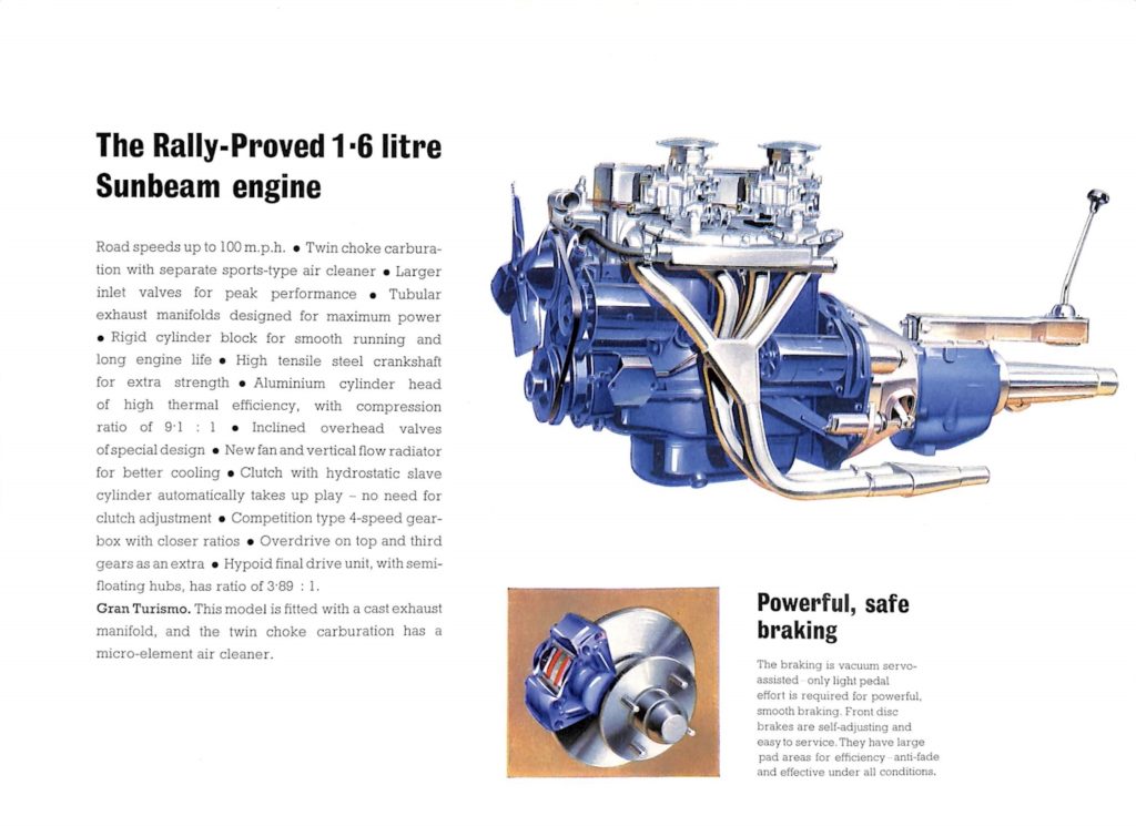 Sunbeam Alpine 1.6 engine drawing