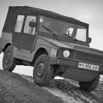 Volkswagen Iltis black white hill descent