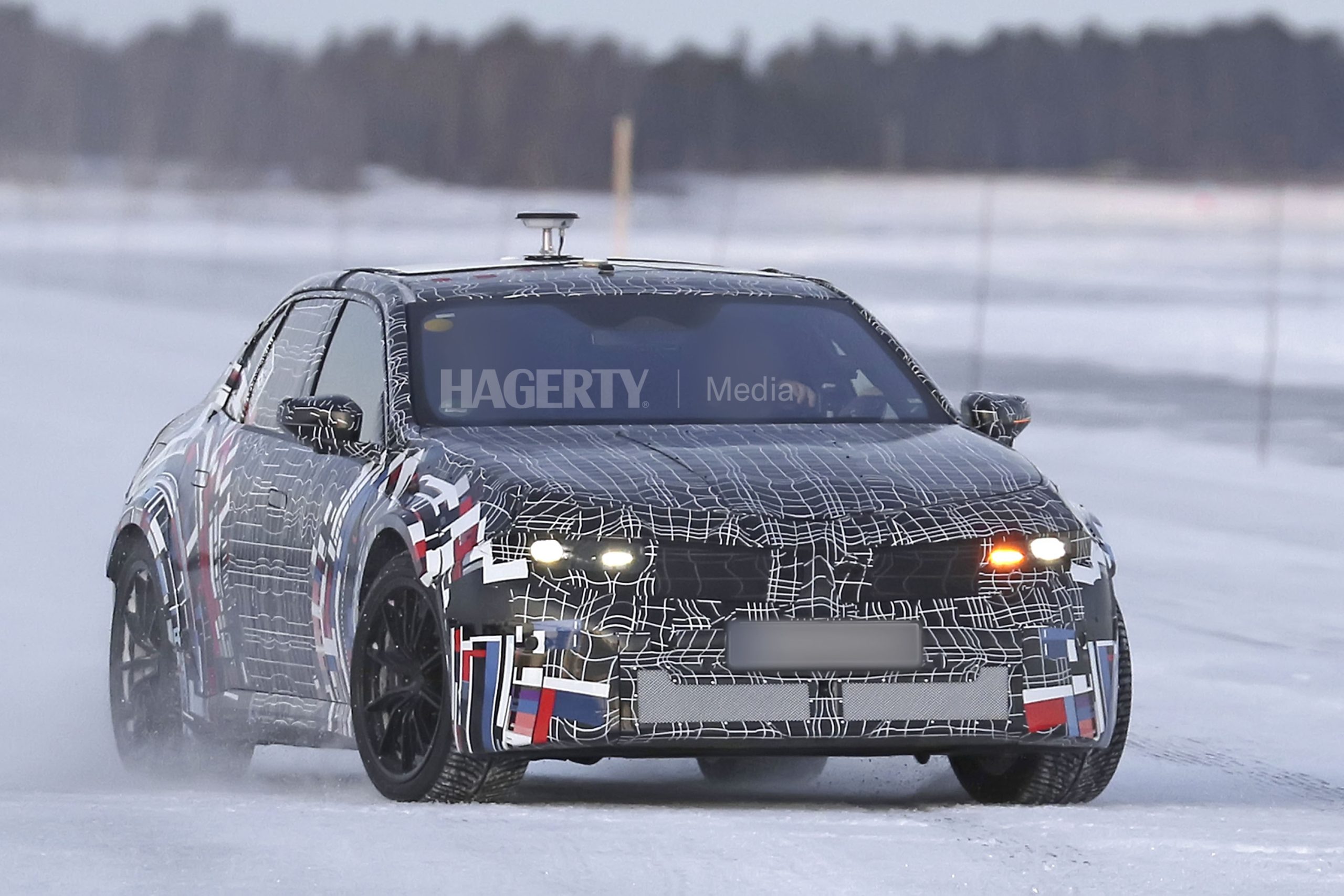 BMW M3 EV spy shot front