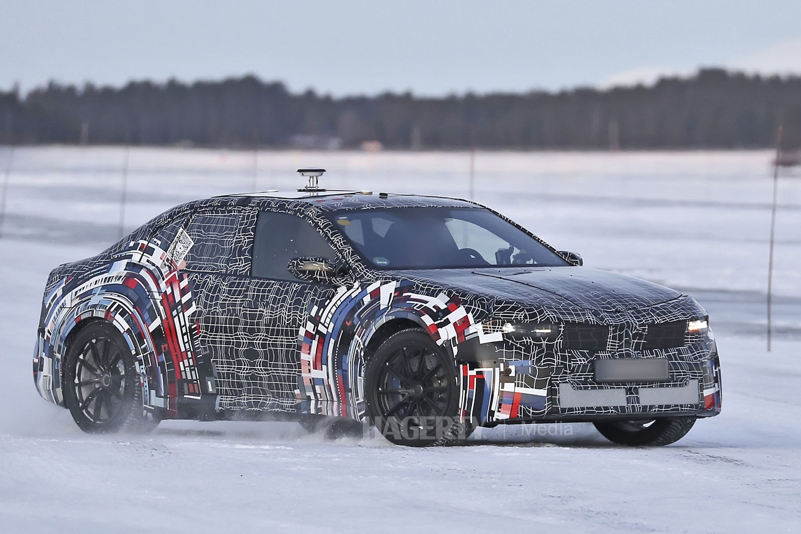 BMW M3 EV spy shot front