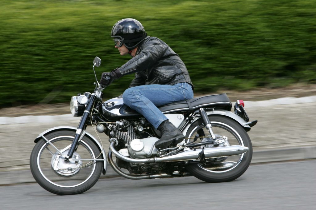 Honda CB72 riding