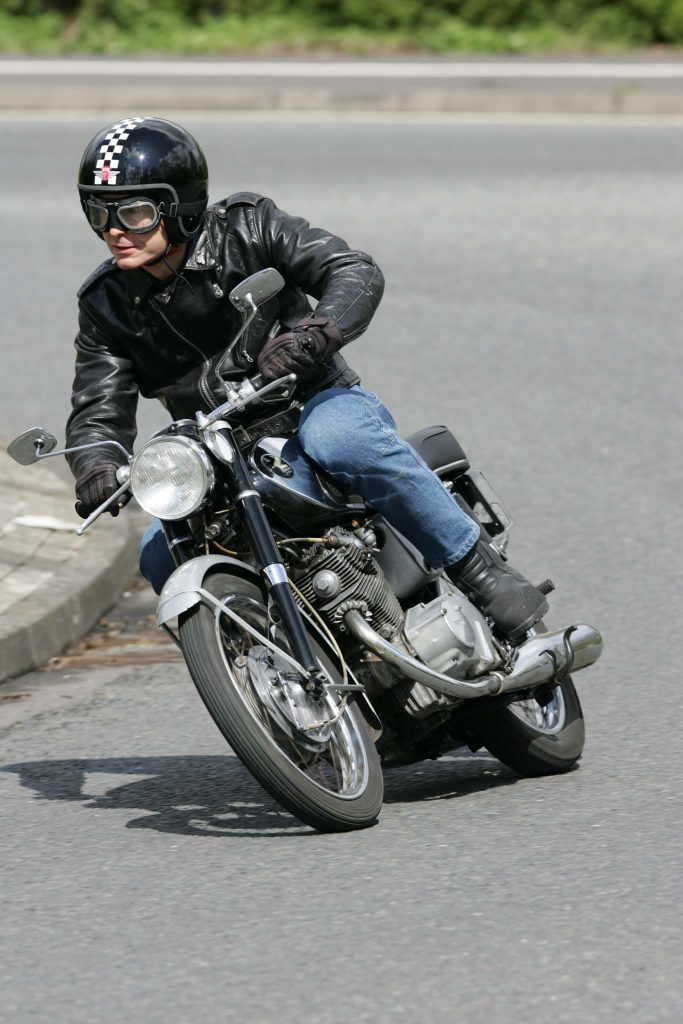 Honda CB72 riding