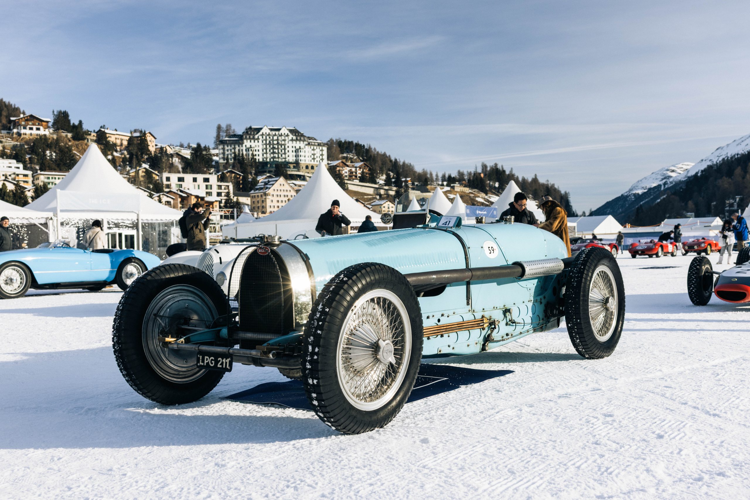 Bugatti on Top of the World in St. Moritz