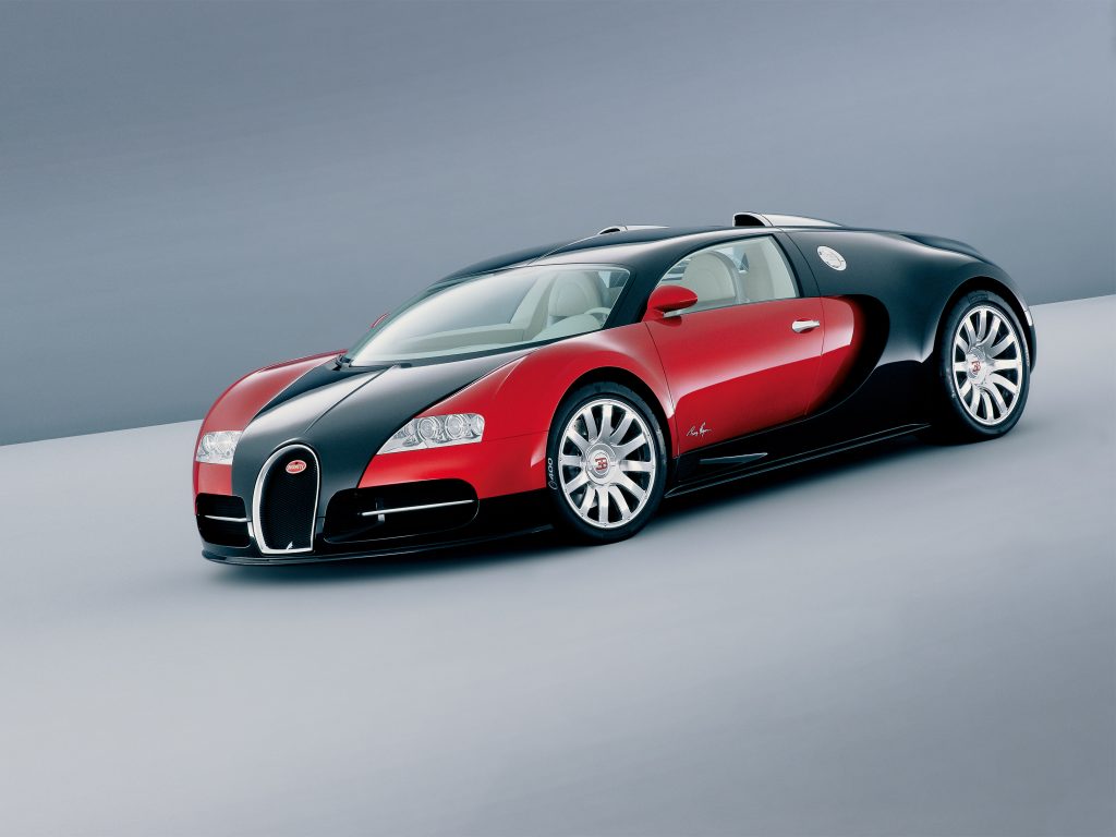 Red and black Bugatti Veyron