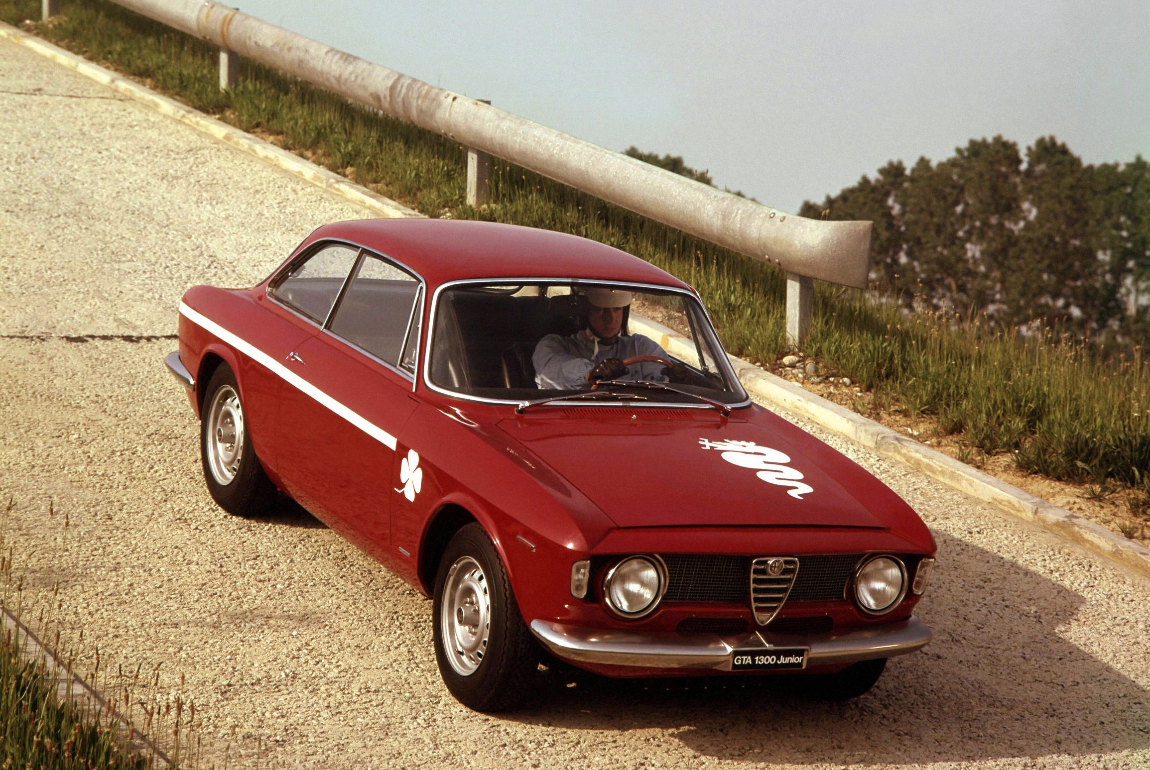 a red Alfa Romeo GTA 1300 junior
