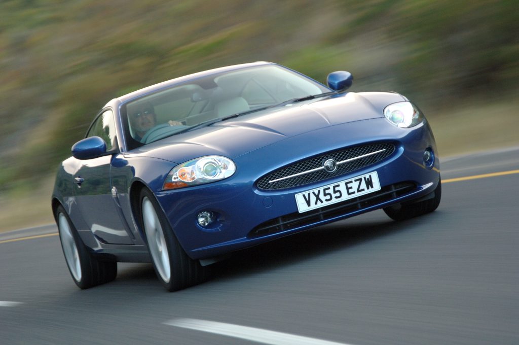 Blue Jaguar XK Coupe