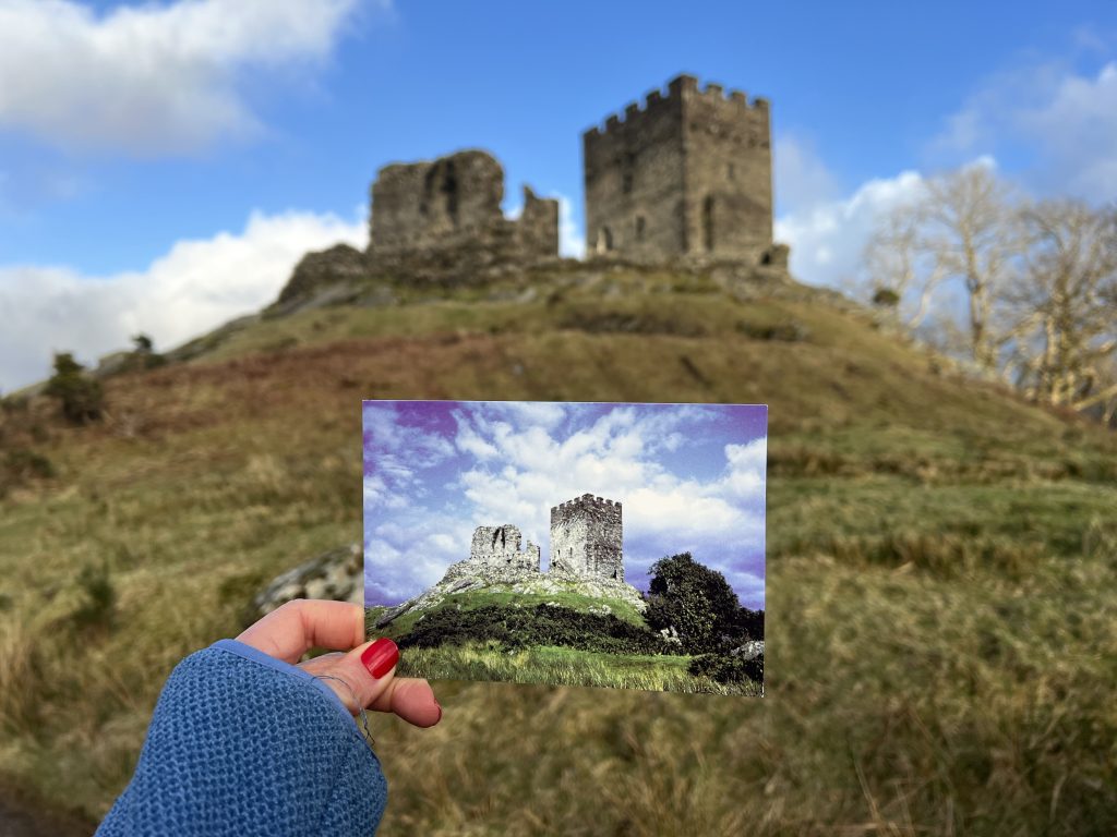 Postcard in front of castle