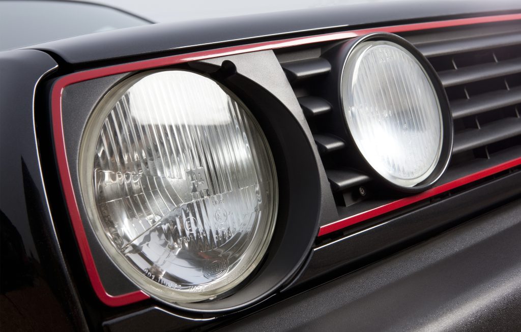 Black Volkswagen GTI Mk2 headlights