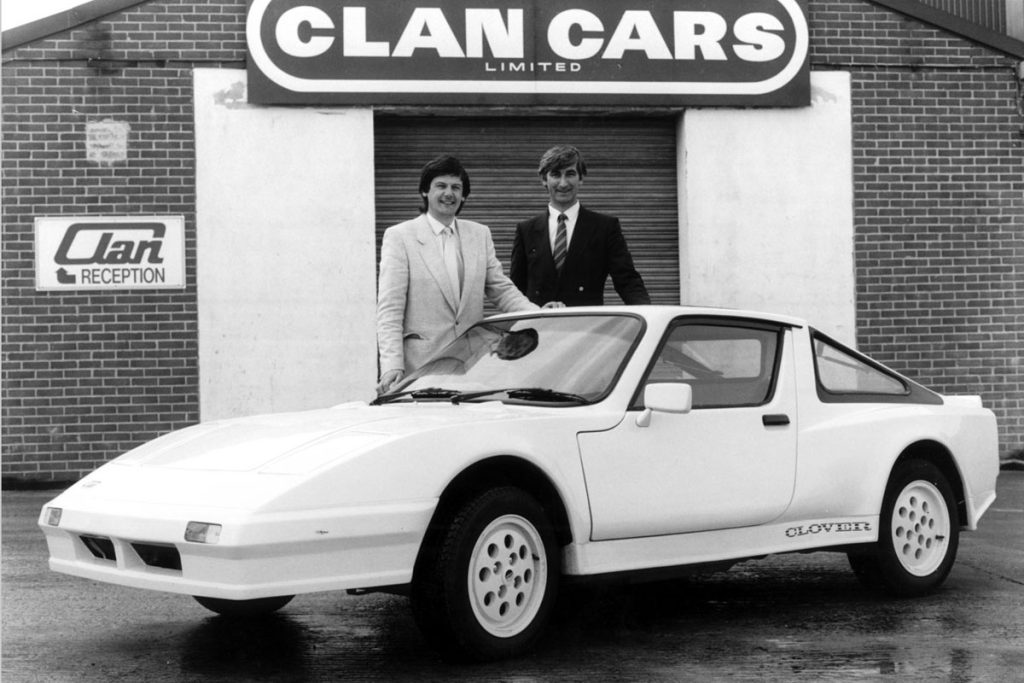 Clan Clover parked in front of Clan Motors building