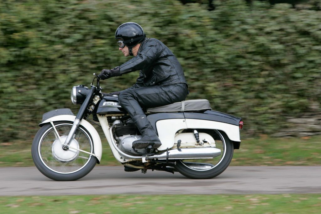 Norton Navigator 350 motorbike in motion