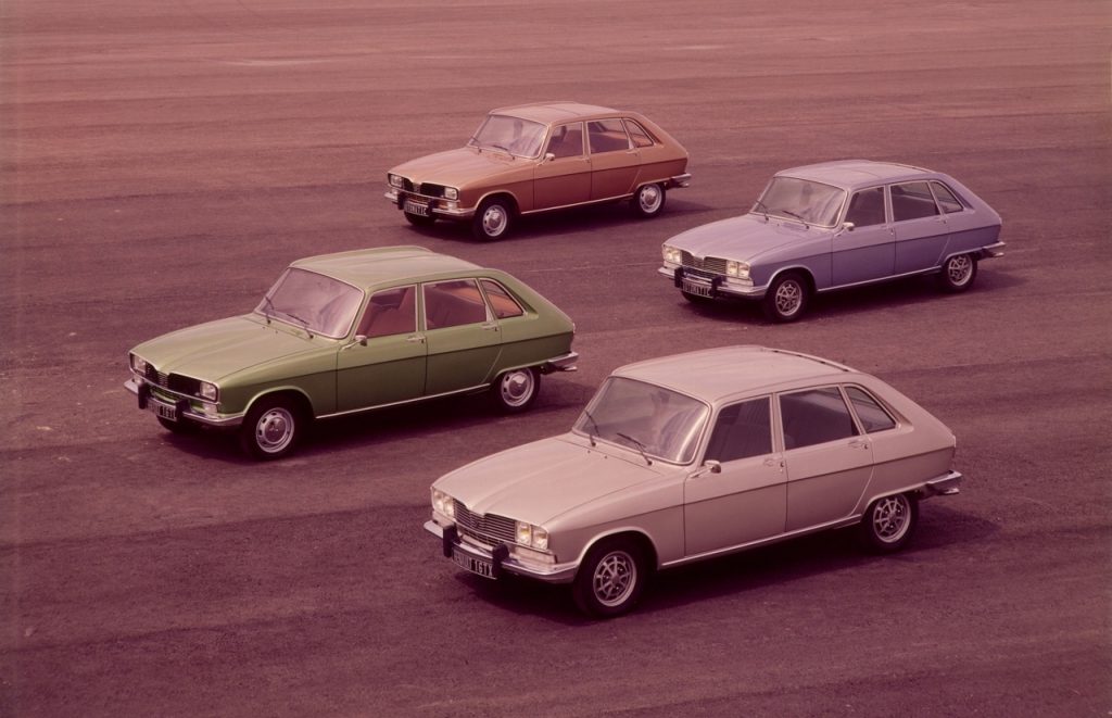 Four Renault 16's parked on tarmac