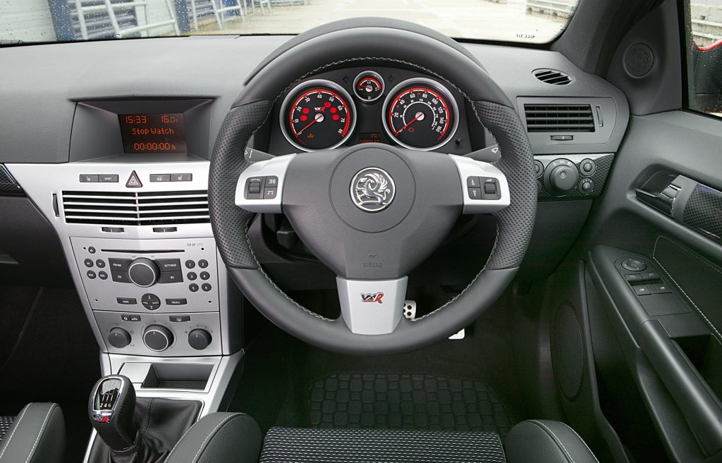 Interior cabin and steering wheel of car