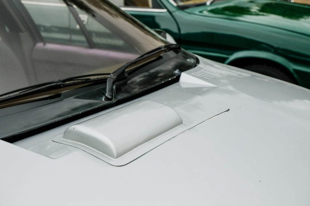Close up of car windshield and wiper blades
