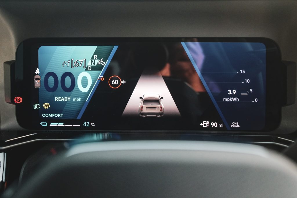 Infotainment screen of car