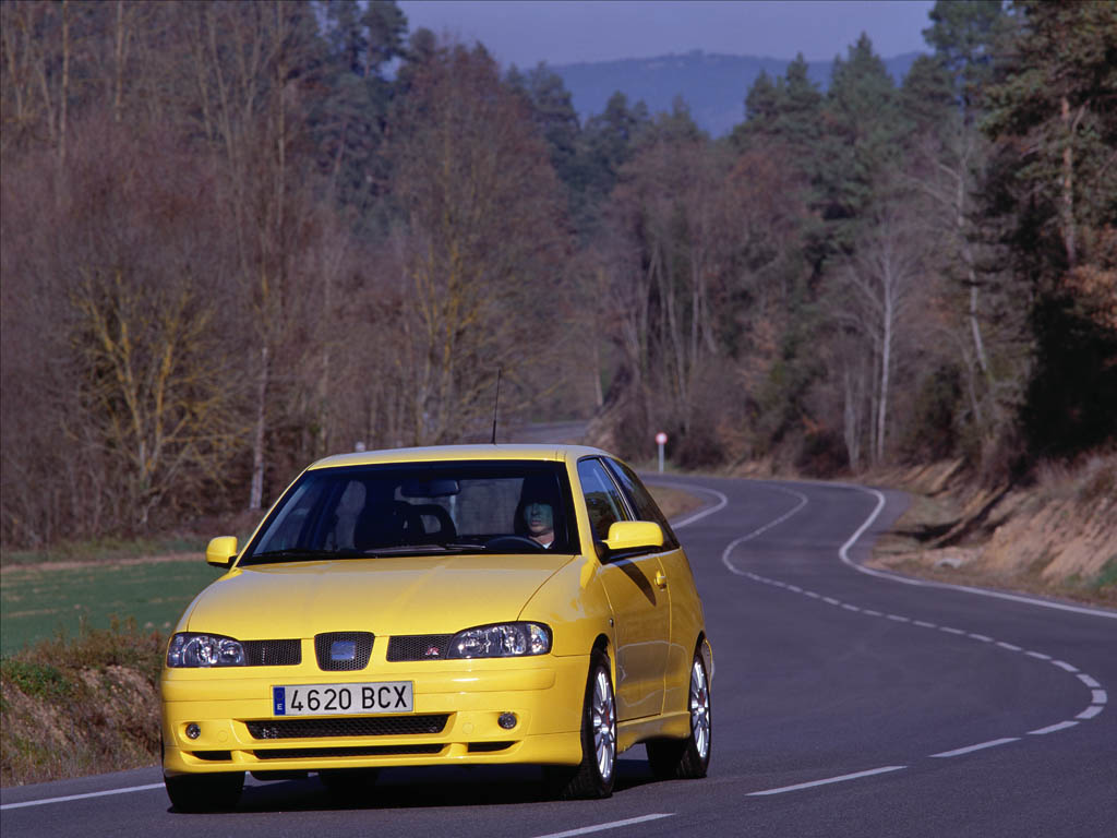 Yellow SEAT Ibiza Cupra R