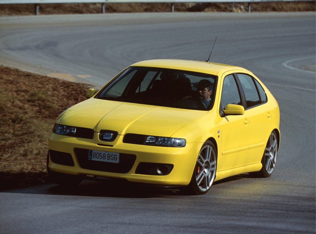 Yellow SEAT Leon Cupra