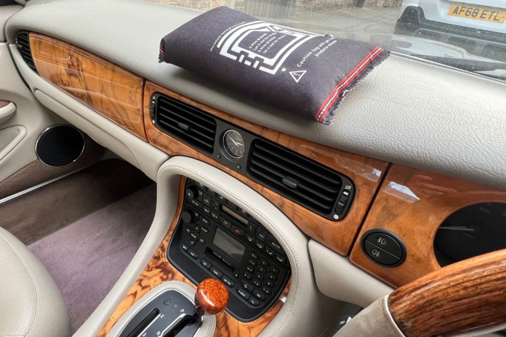 Dehumidifier on car dashboard