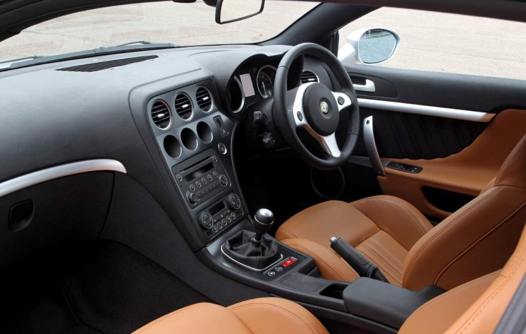 Black and tan interior car cabin