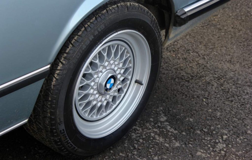 Close up of a wheel on a BMW car