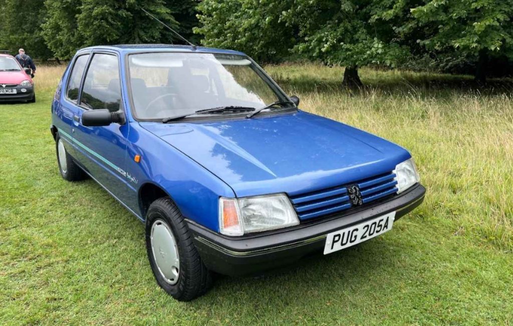 Blue Peugeot 205