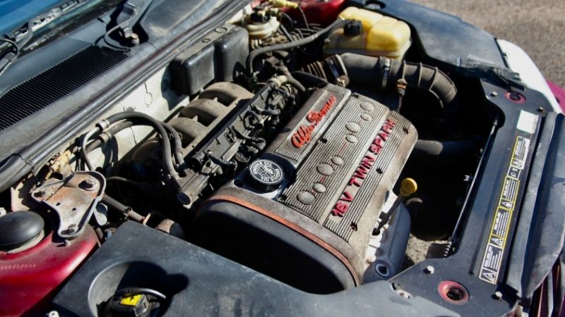 Close up of a car engine