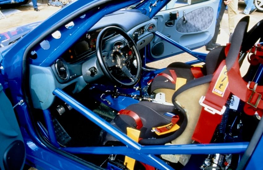 Interior of a rally car