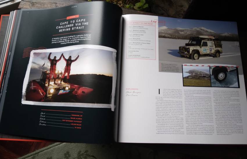 Open double page of a magazine spread