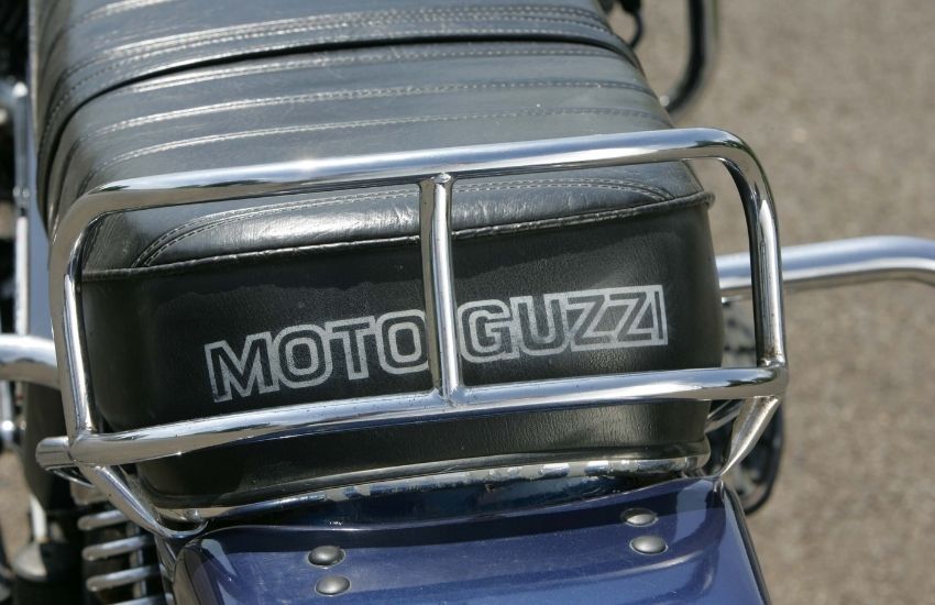 Close up of the rear seat on a motorbike