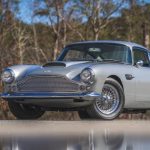 Silver Aston Martin DB4 classic car