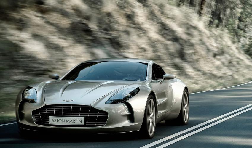 Aston Martin One-77 driving along a road