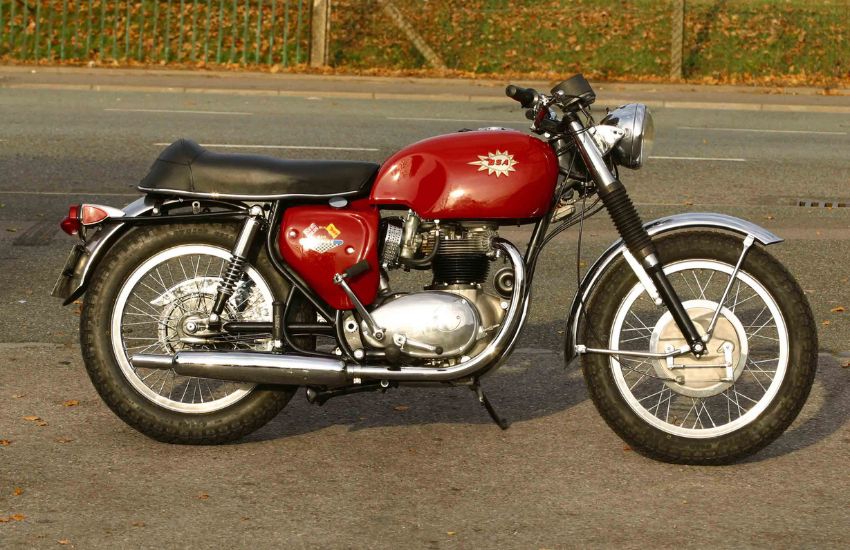 BSA Spitfire MkIV classic motorbike parked up at the side of a road