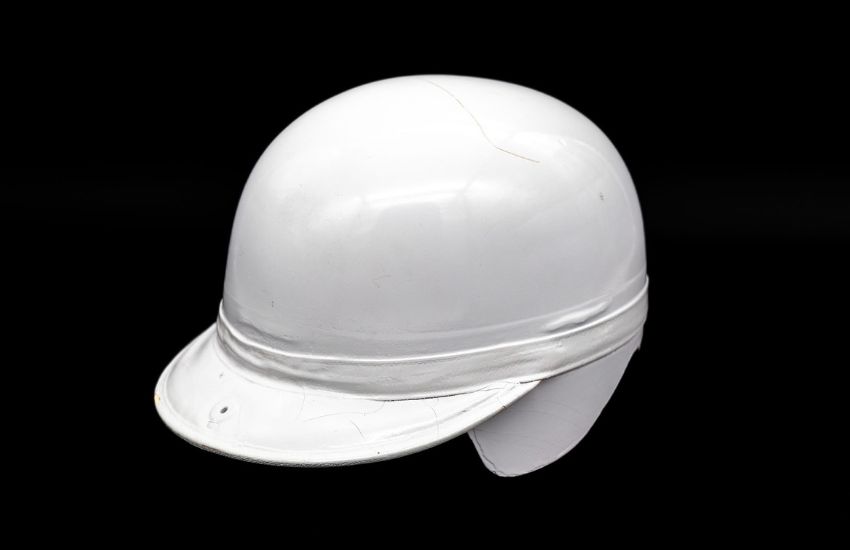 Les Heston helmet worn by Roy Salvadori