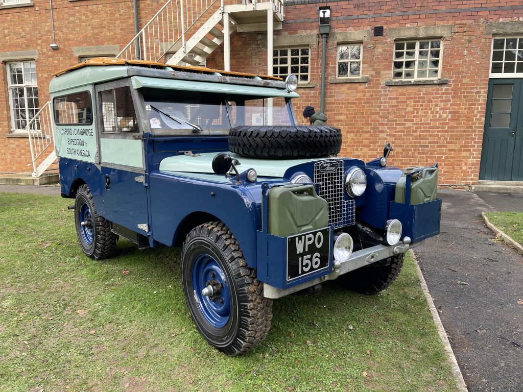 Classic car parked on grass