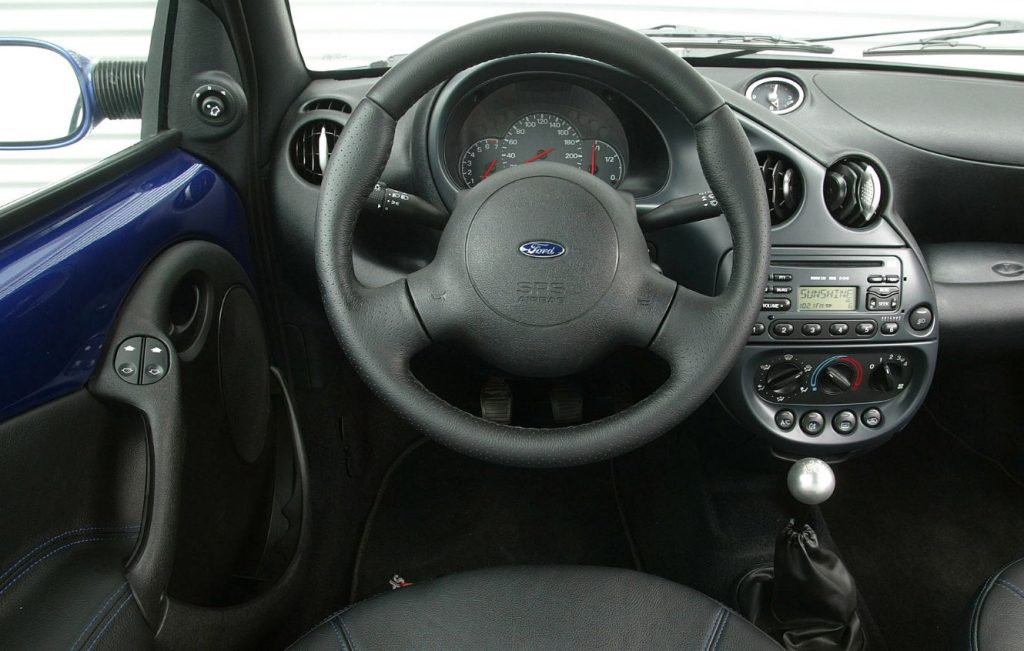 Interior cockpit of a Ford Ka classic car