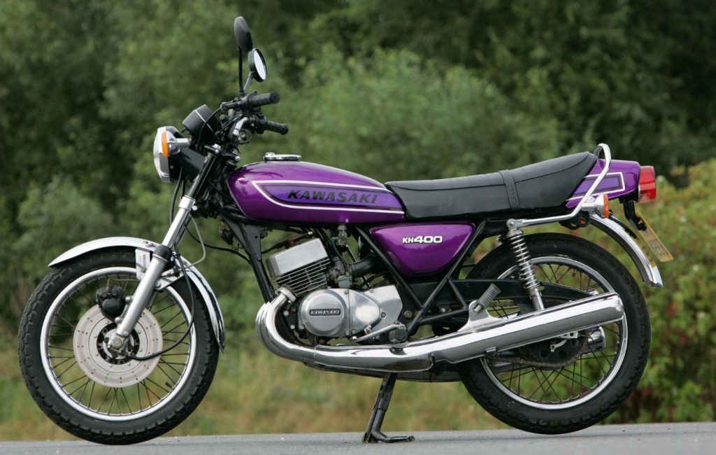 Candy Purple Kawasaki KH400 classic motorbike