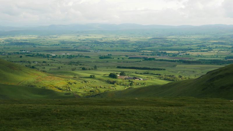 Fields and mountains