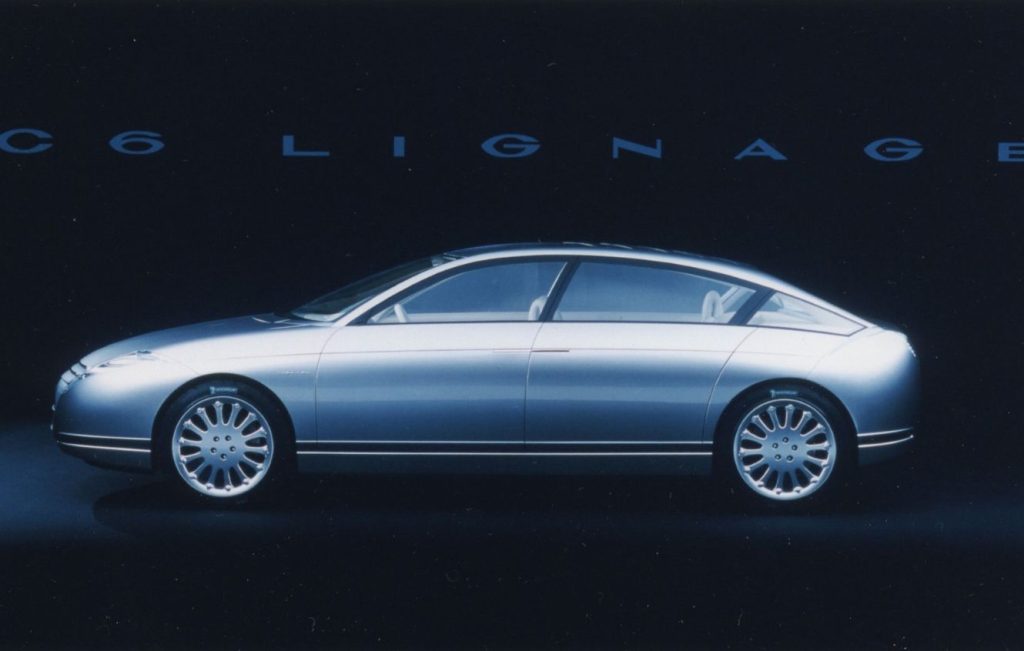 Side view of a silver Citroen C6