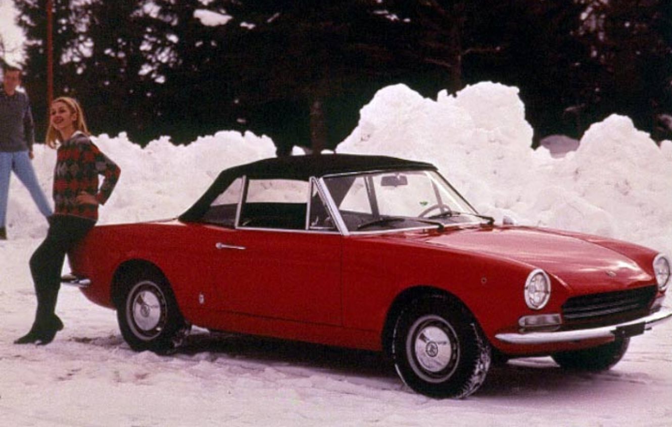 Red Fiat 124 classic car